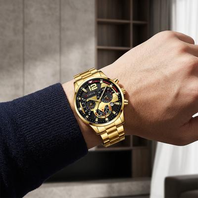 Luxury Gold Analog Men's Wrist Watch