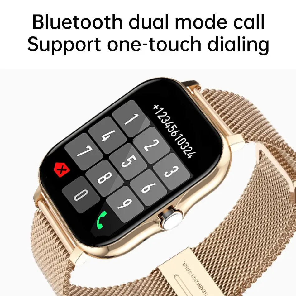 Luxury Smart Watch with Full Touchscreen, Bluetooth Calling & Stylish Metal Strap