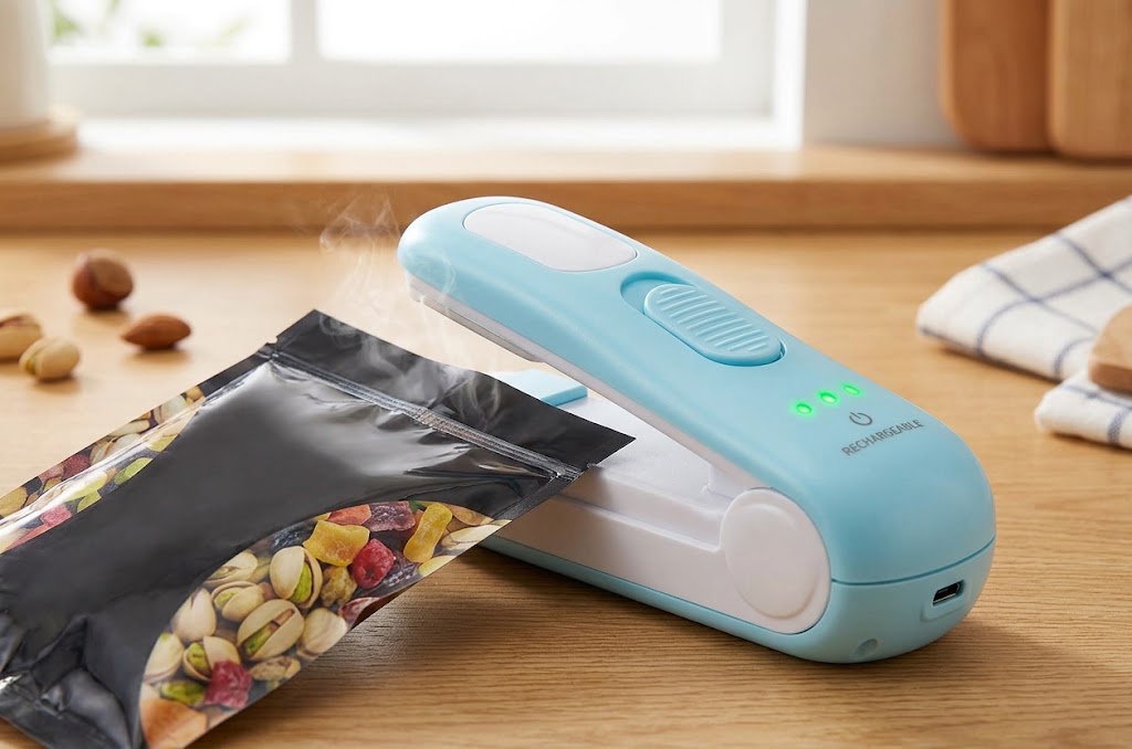 Rechargeable Mini Bag Sealing Machine – Portable Heat Sealer & Cutter